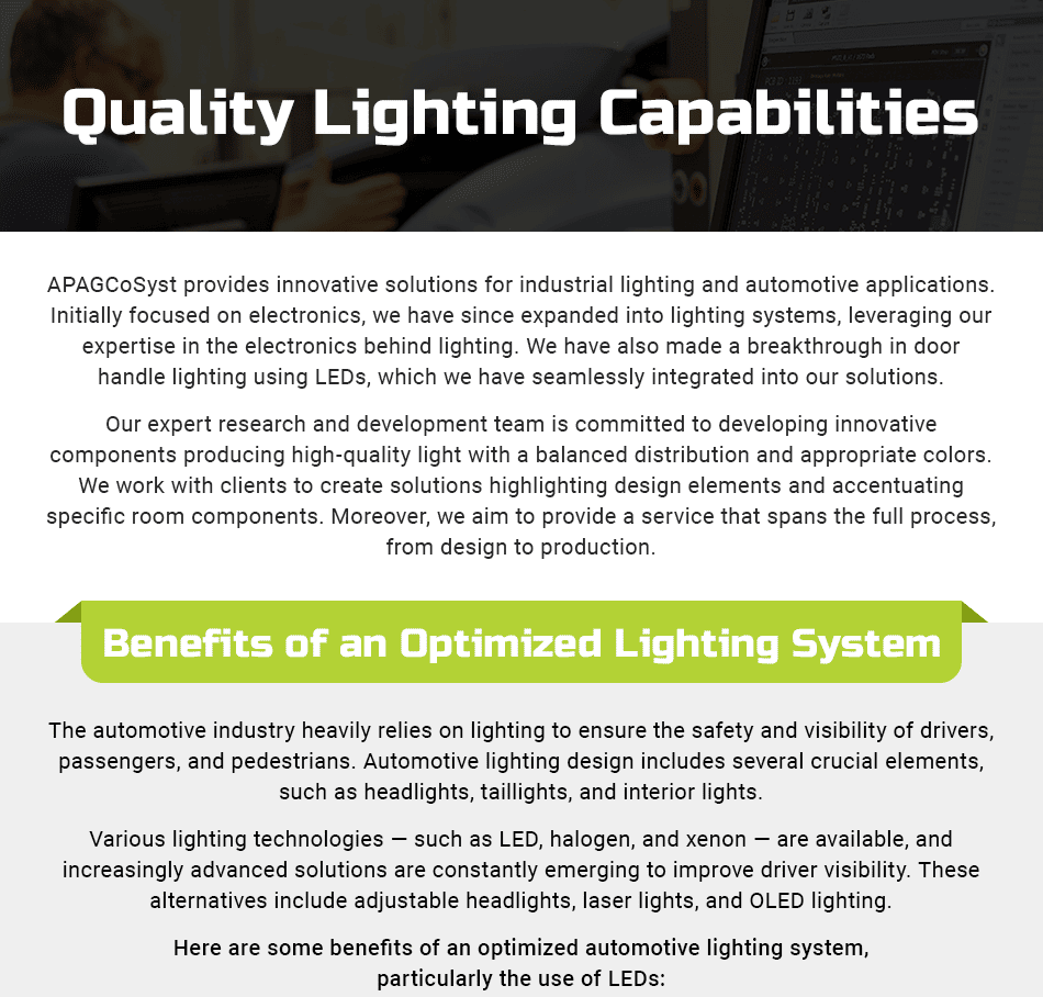 Quality Lighting Capabilities